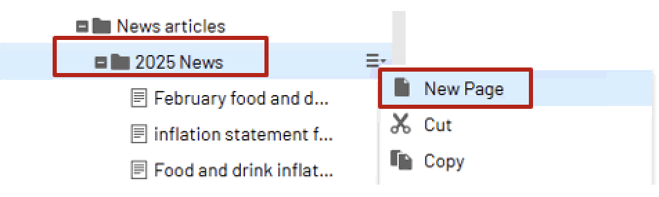 Creating a new article page in Optimizely CMS
