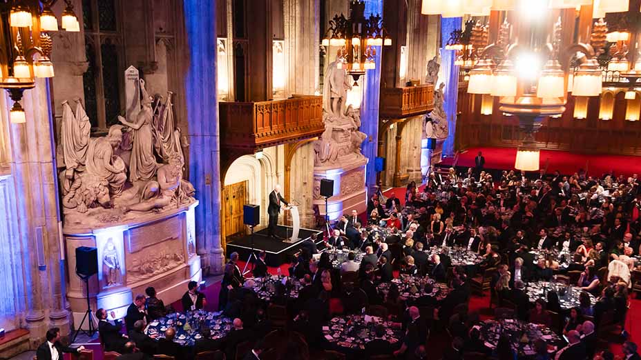 Overhead view of FDF Industry Dinner attendees - Guildhall, London 2024